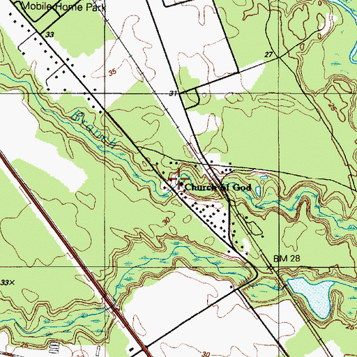 Topographic Map of Pentecostal Church of God, DE