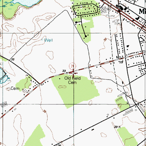 Topographic Map of Old Field Cemetery, DE