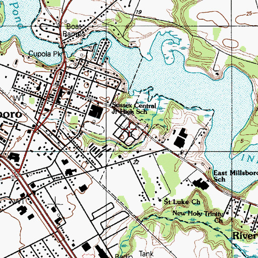 Topographic Map of Order United American Men Cemetery, DE