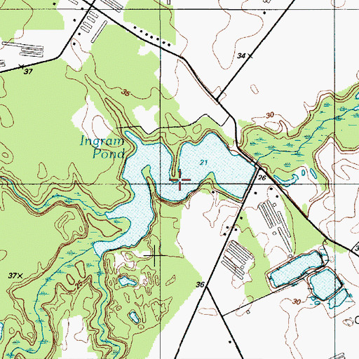 Topographic Map of Ingram Pond, DE
