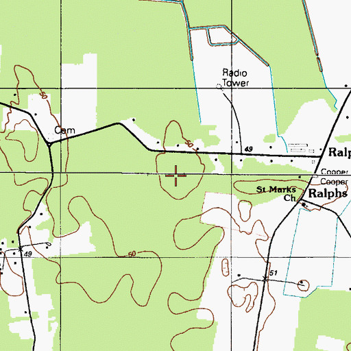 Topographic Map of Ralphs Hill Cemetery, DE