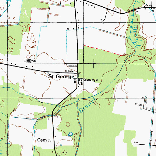 Topographic Map of Saint George Church, DE