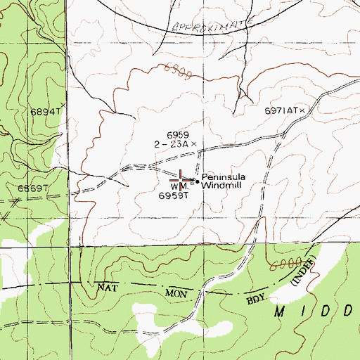 Topographic Map of Peninsula Windmill, AZ