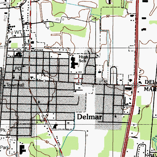 Topographic Map of Saint Stephens Cemetery, DE