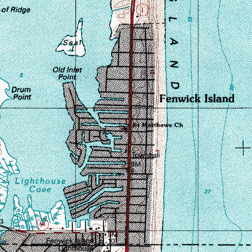 Topographic Map of Saint Matthews by the Sea United Methodist Church, DE