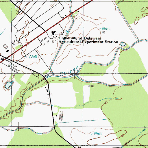 Topographic Map of Big Mill Branch, DE