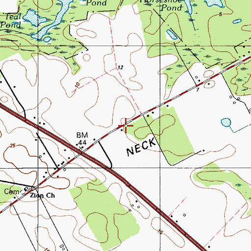 Topographic Map of Broadkill School, DE