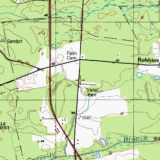 Topographic Map of Faith Church (historical), DE