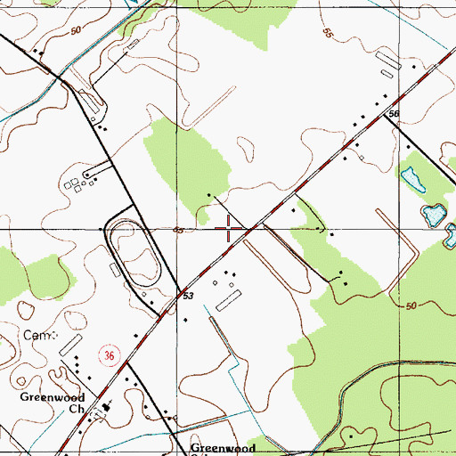 Topographic Map of Greenwood School (historical), DE