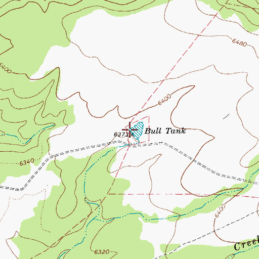Topographic Map of Bull Tank, AZ