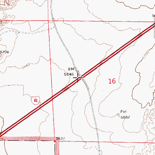 Topographic Map of Petrified Forest Overpass, AZ