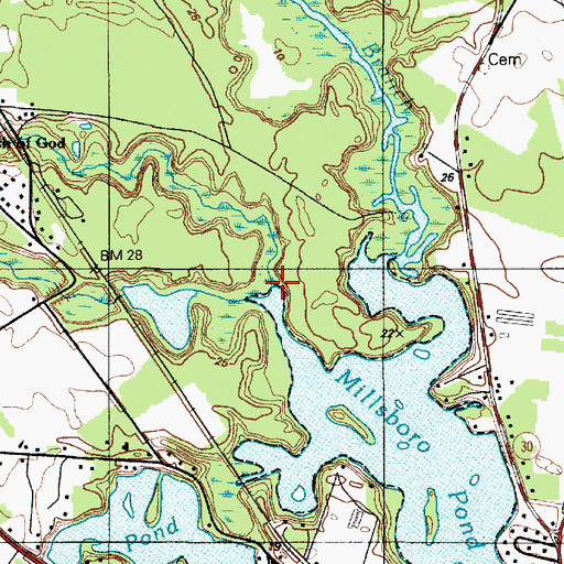 Topographic Map of Mirey Branch, DE