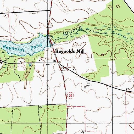 Topographic Map of Reynolds Church (historical), DE