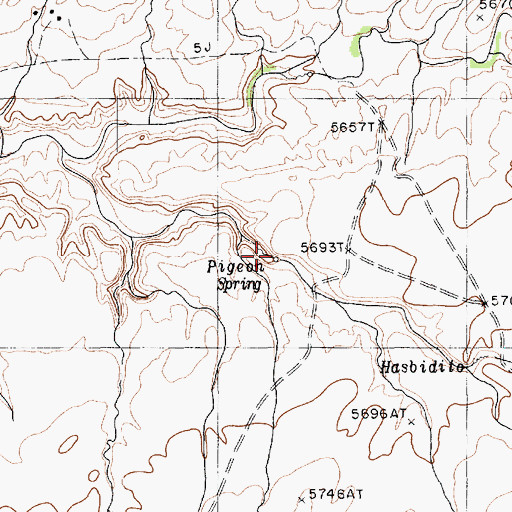 Topographic Map of Pigeon Spring, AZ