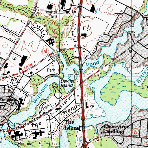 Topographic Map of Williams Pond, DE
