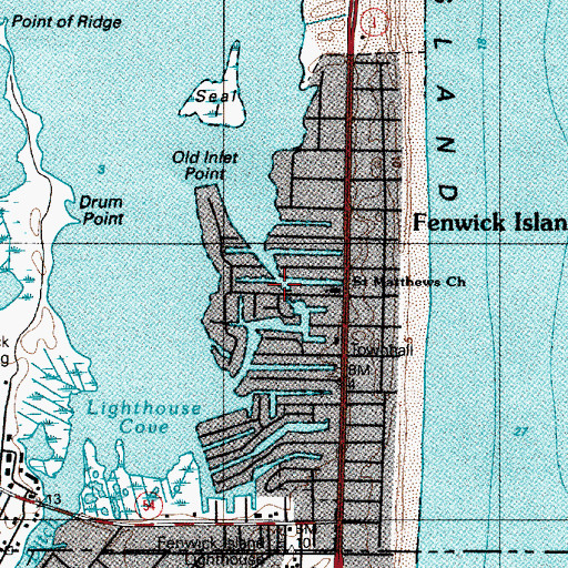 Topographic Map of Marsh Island (historical), DE