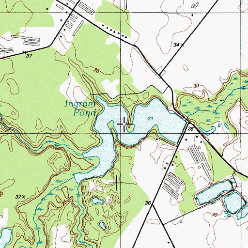 Topographic Map of Ingram Pond (historical), DE