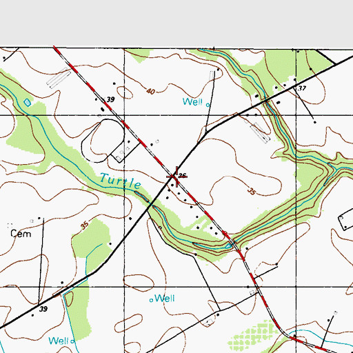 Topographic Map of Tulls School (historical), DE