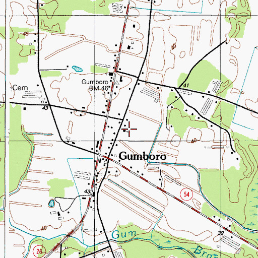 Topographic Map of Gumboro United Methodist Church, DE