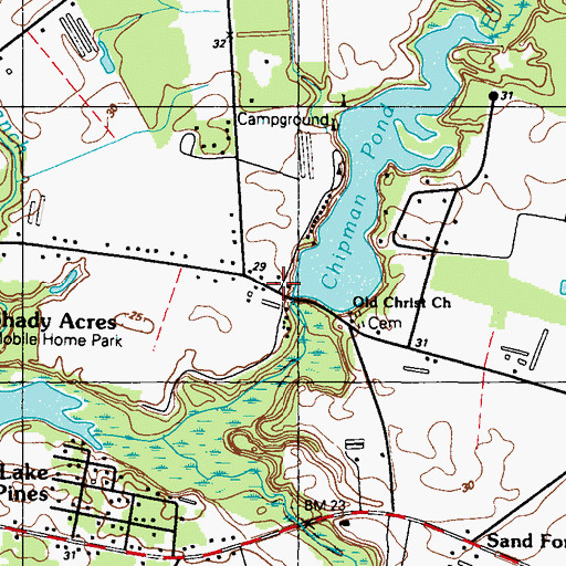 Topographic Map of Lowes Lakeview Campground (historical), DE