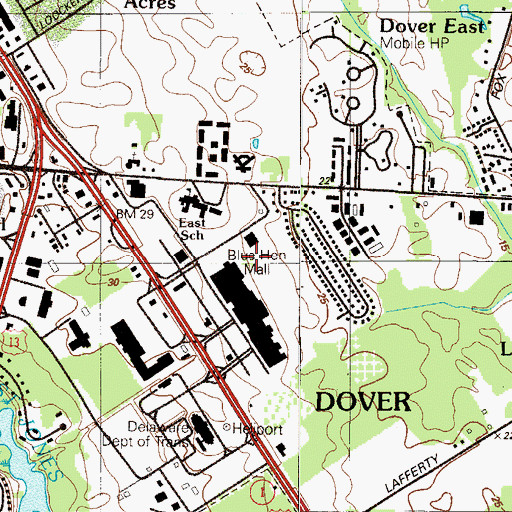 Topographic Map of Schoolview, DE