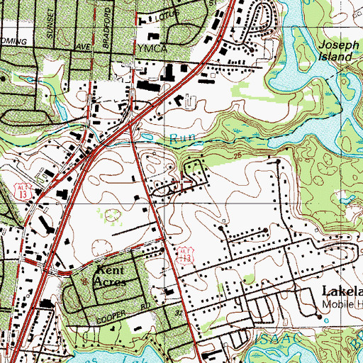 Topographic Map of Huntley, DE