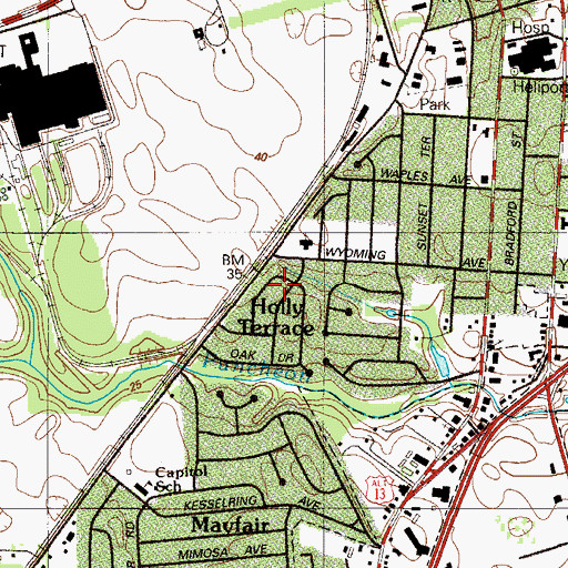 Topographic Map of Sherwood, DE
