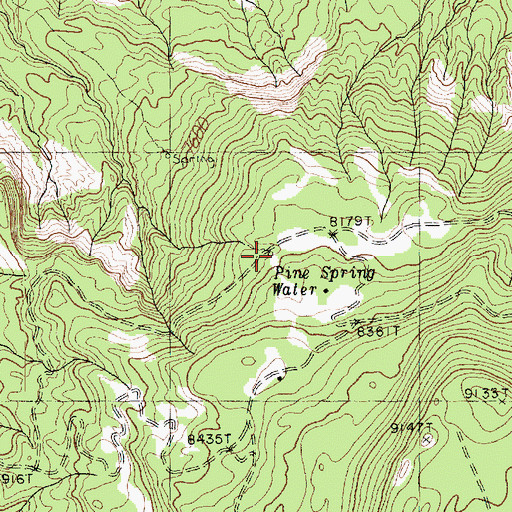 Topographic Map of Pine Water Spring, AZ