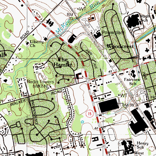 Topographic Map of The Hamlet, DE