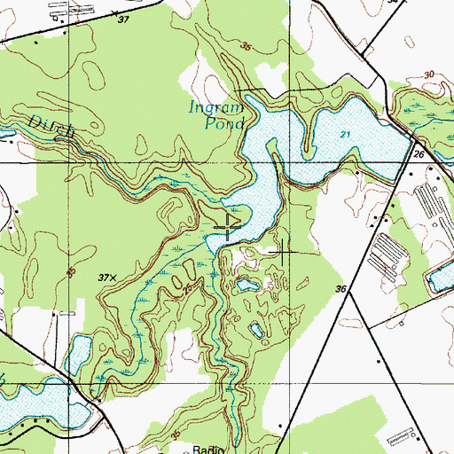 Topographic Map of Shoals Branch, DE