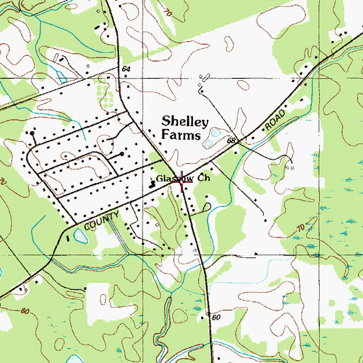Topographic Map of Frasers Corner, DE