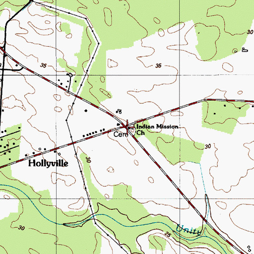Topographic Map of Indian Mission, DE