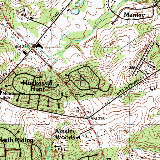 Topographic Map of Cornish Hills, DE