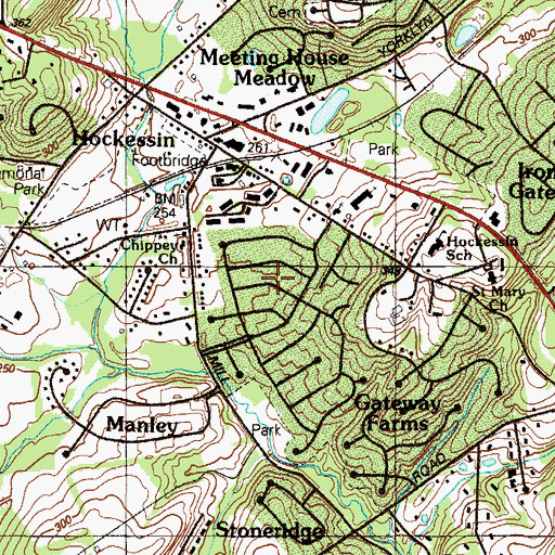 Topographic Map of Haverford, DE