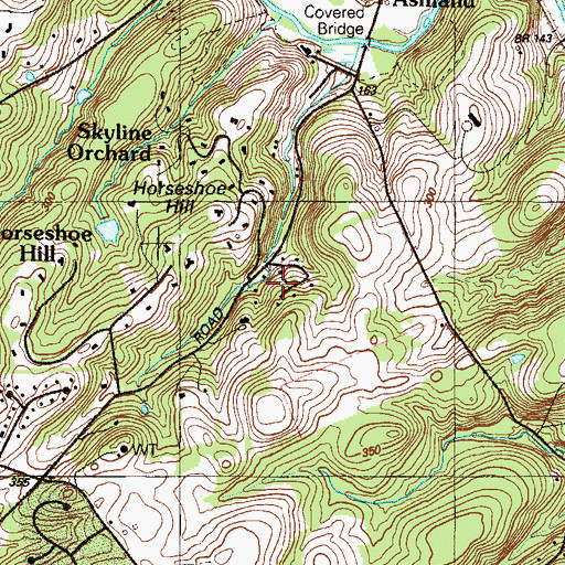 Topographic Map of Brackenville Woods, DE
