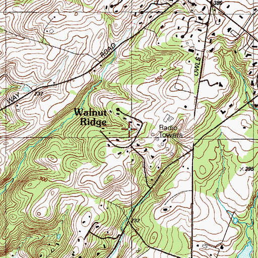 Topographic Map of Walnut Ridge, DE