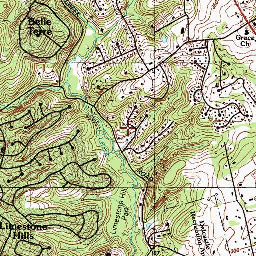 Topographic Map of Heather Valley, DE
