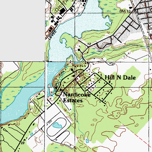 Topographic Map of Nanticoke Estates, DE