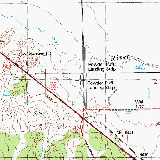 Topographic Map of Powder Puff Landing Strip (historical), AZ