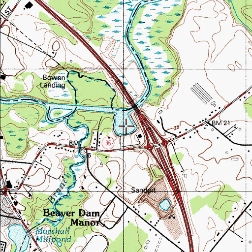 Topographic Map of Mispillion Marina, DE