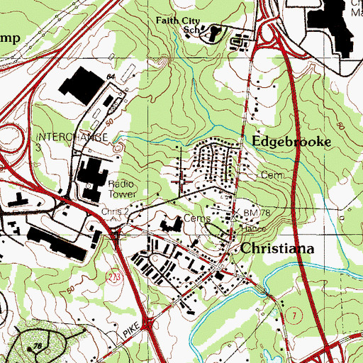 Topographic Map of Edgebrooke, DE