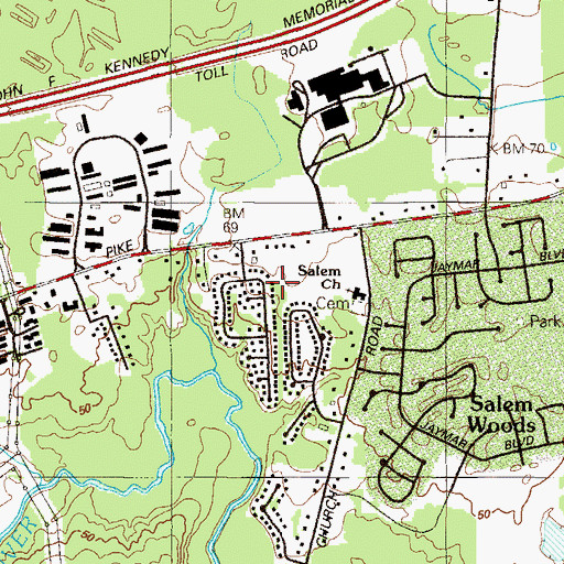 Topographic Map of Piermont Woods, DE