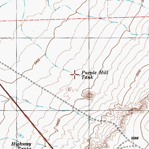 Topographic Map of Purple Hill Tank, AZ
