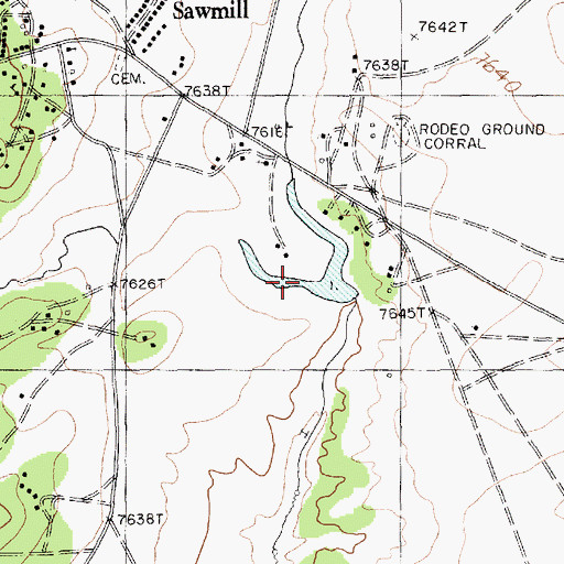 Topographic Map of Quartzite Wash Reservoir, AZ