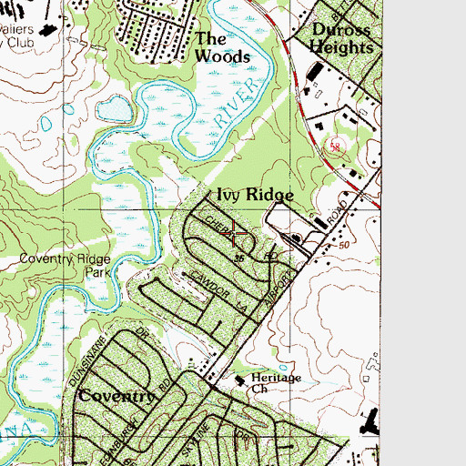 Topographic Map of Ivy Ridge, DE