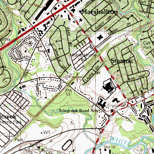 Topographic Map of Manette Heights, DE