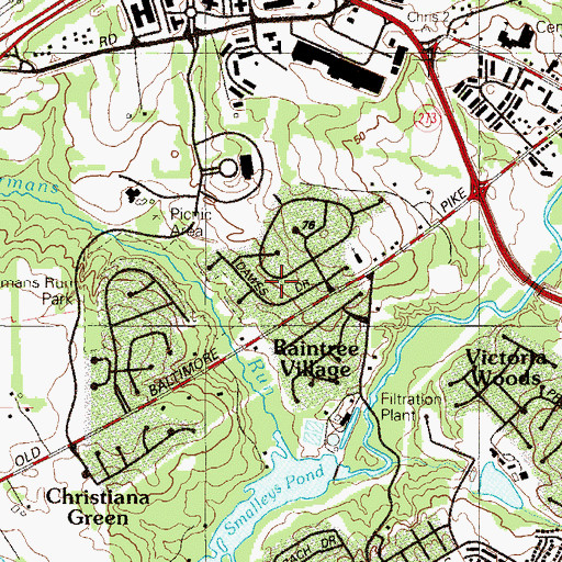 Topographic Map of Varlano, DE