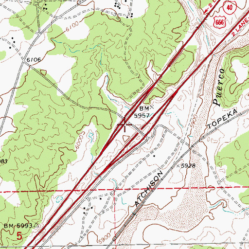 Topographic Map of Querino Interchange, AZ