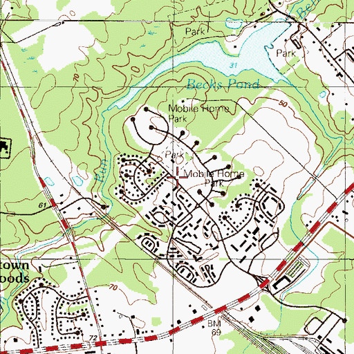 Topographic Map of Glasgow Pines, DE