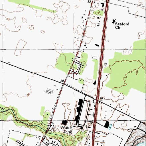 Topographic Map of The Oaks, DE